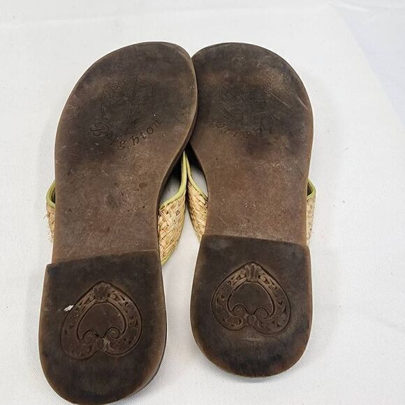 Brighton Orchid Flip Flop Green Leather Sandal Size 6.5 - Picture 2 of 7